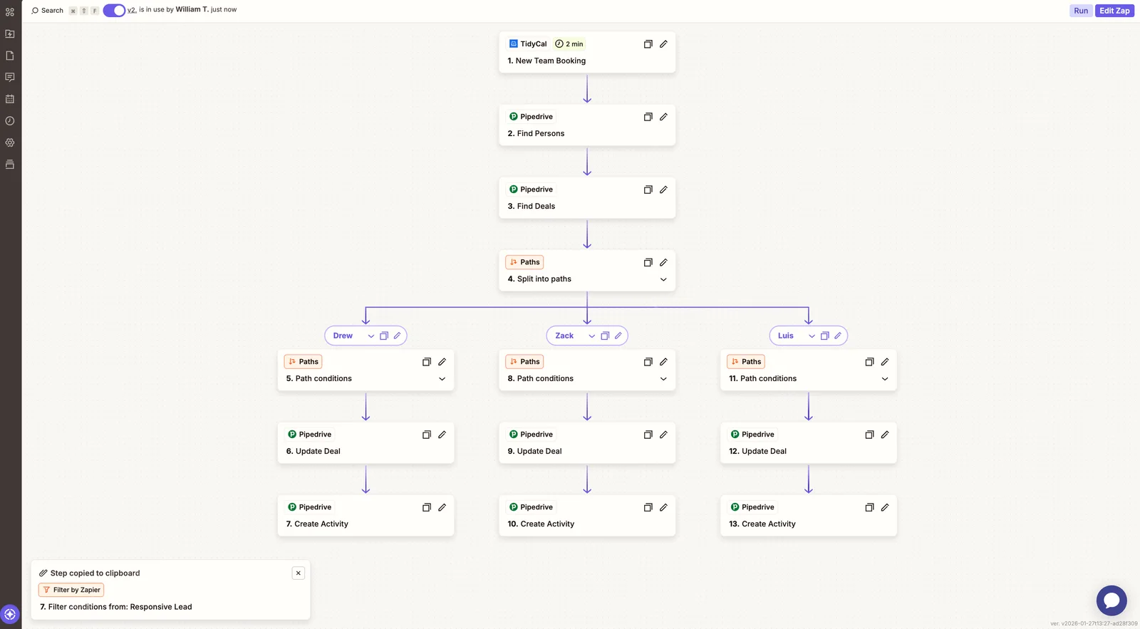 Zapier Pipedrive Booking Assignment Automation